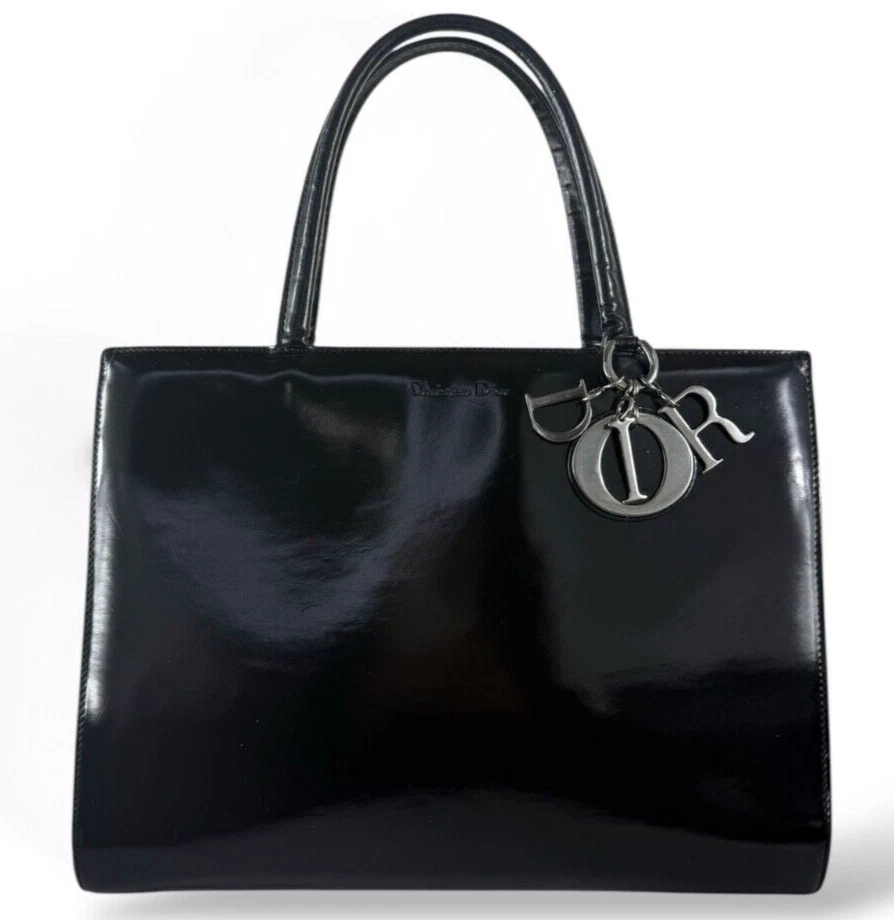 Sac fourre tout Christian DIOR cuir noir femme D
