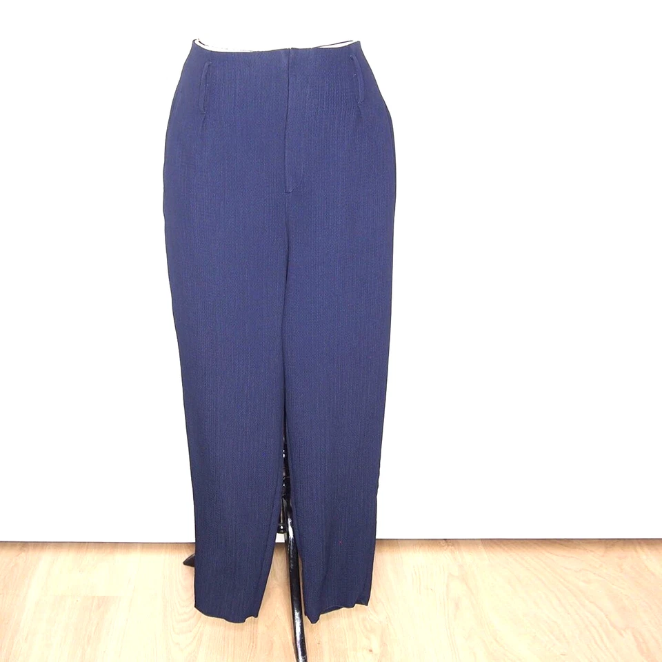 Pantalones Chinos De Lápiz Tapered Azul De Nylon Talla M - Imagen 2 de 4