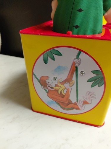 Vintage Curious George Musical Jack in the Box Toy  Working Condition - Picture 3 of 8