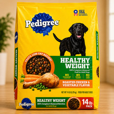 Pedigree Healthy Weight Adult Dry Dog Food Roasted Chicken Vegetable 14 lb