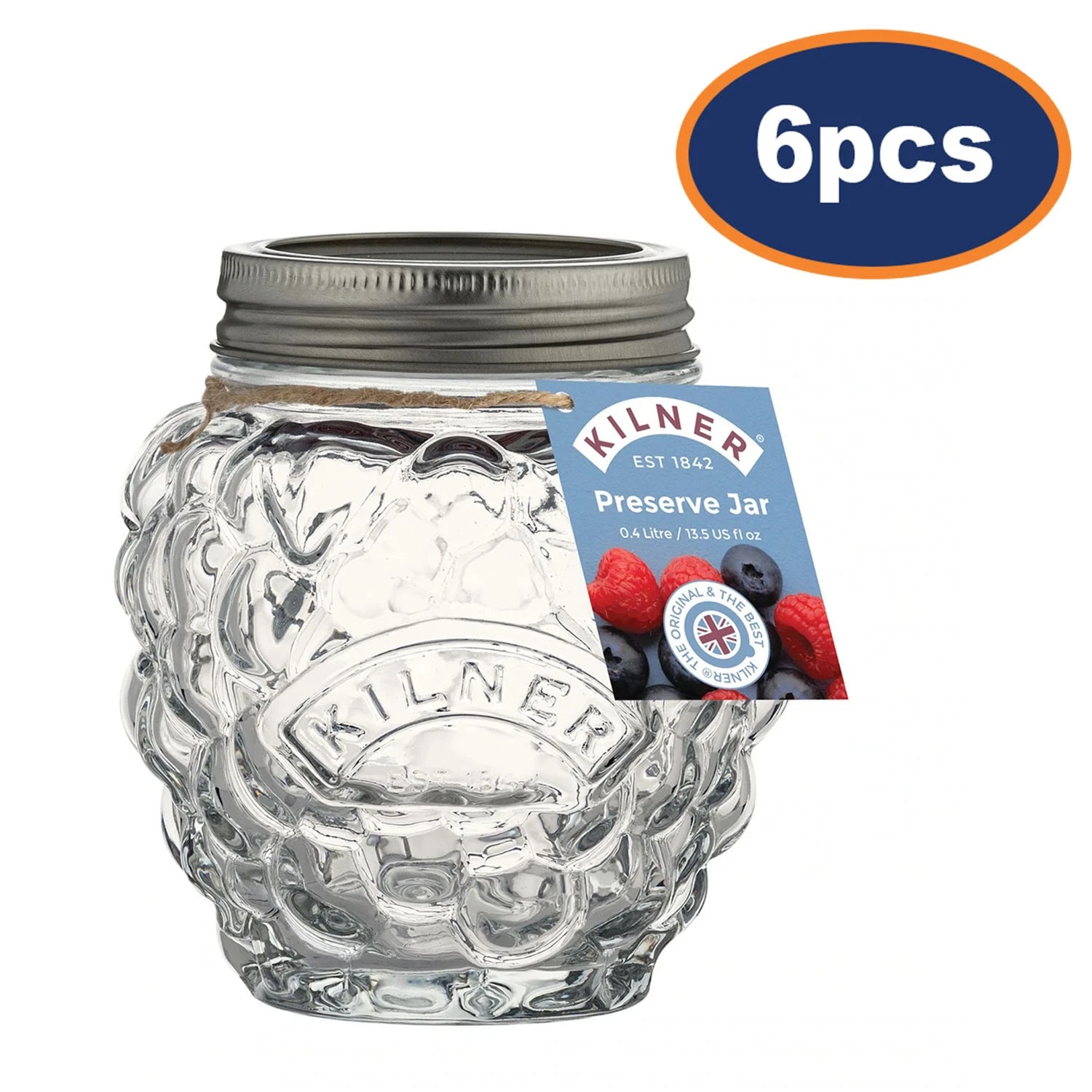Preserve Jar 0.4L Glass Berry Fruit Shaped Airtight Container Jam Storage 6pcs