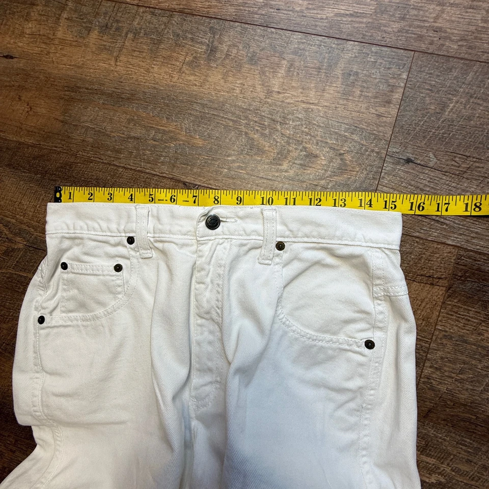 Pantalones Cortos Vaqueros Mamá ZENA Vintage Años 80 Blanco Tiro Alto Talla 12 Preppy Retro Foto 4 de 4