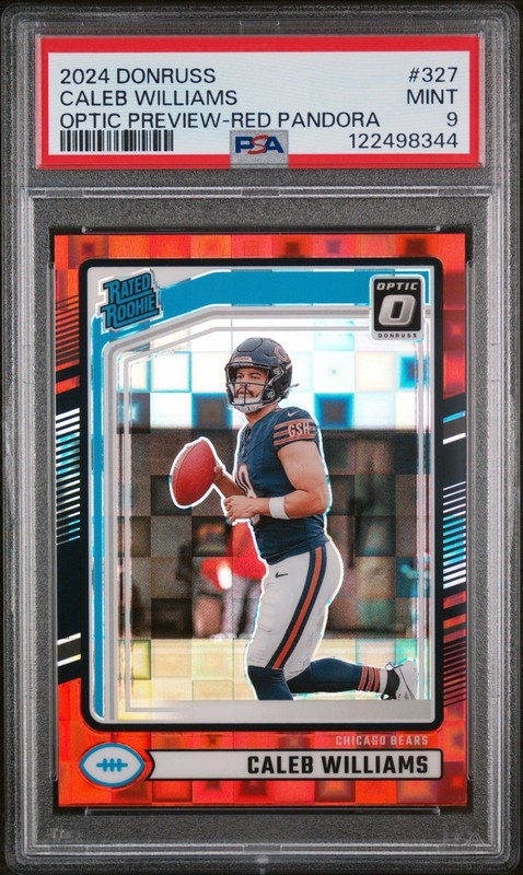 2024 CALEB WILLIAMS Optic Preview RED PANDORA Rookie Card (RC) PSA 9 - BEARS