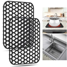 Best Sink Protectors for Kitchen Sink 2 PCS Silicone Mat 13.58"x11.6",Non-Slip