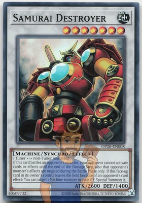 Samurai Destroyer OP26-EN008 Super Rare Near Mint Yugioh
