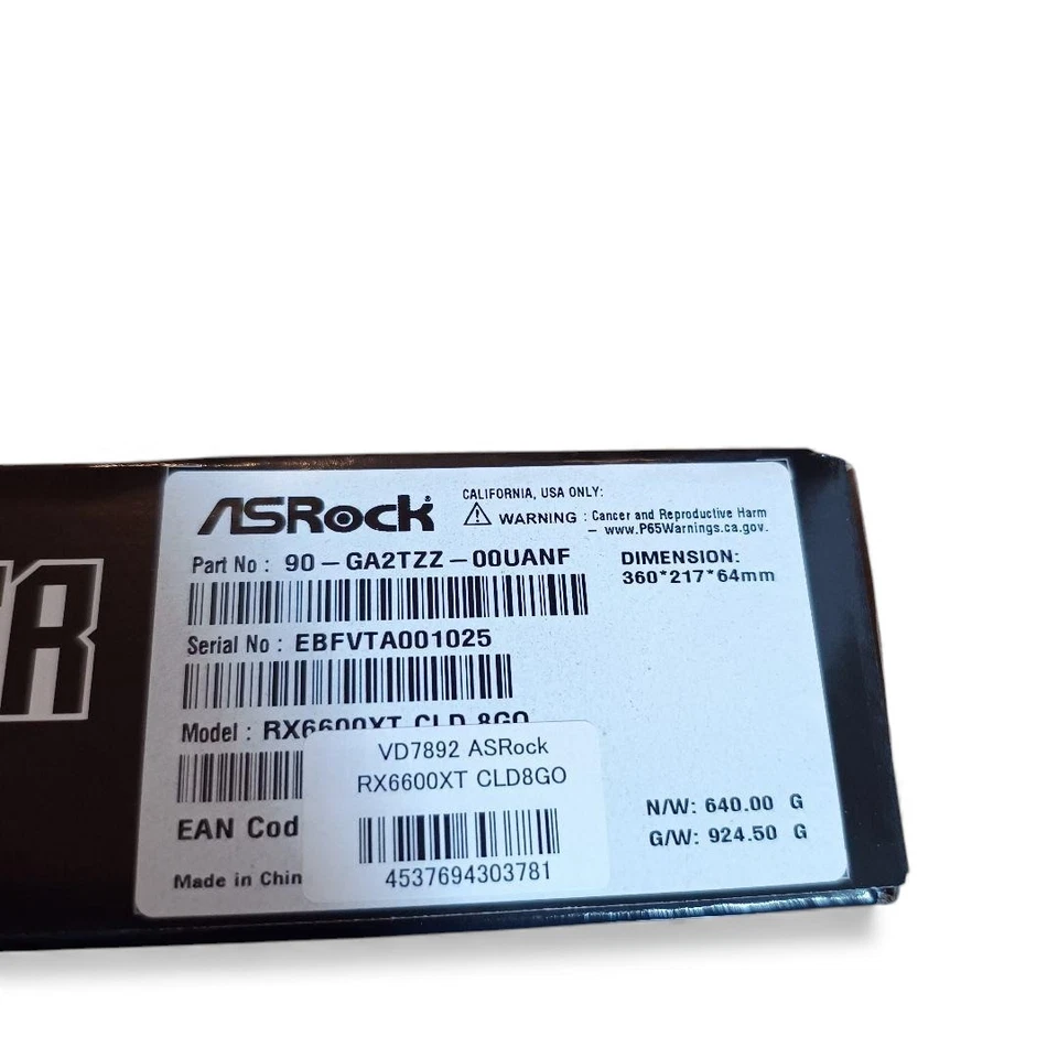 ASRock AMD Radeon RX 6600 XT 8GB OC GDDR6 Graphics Card NEW JP - Image 2 of 4