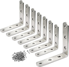 8 PCS L Bracket Stainless Steel Corner Brackets 3 X 3 Inch Right Angle Bracket f