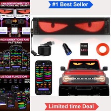 Programmable LED Car Eyes 15x4 Full Color Scrolling Text Sign Bluetooth APP