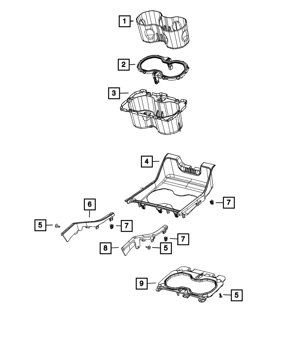 Genuine Mopar Cup Holder Bezel 68627724AA