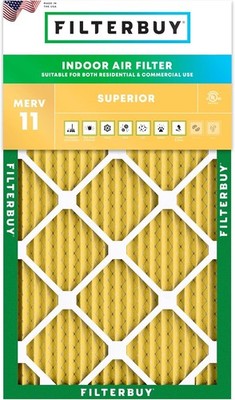 Filterbuy 13x21.5x1 Pleated Air Filters, Replacement HVAC AC Furnace (MERV 11)