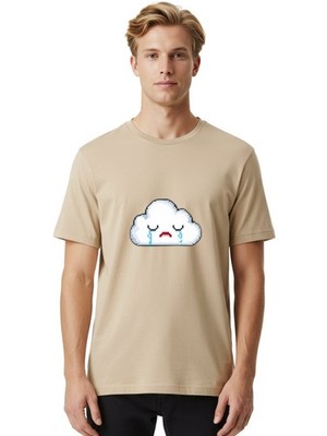Crying-Cloud-2 Mens Graphic Tee, 100% Cotton, Casual Summer Wear