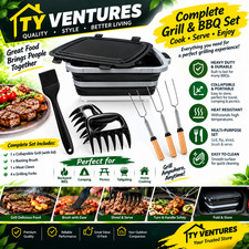 Collapsible BBQ Prep Tub with Cutting Board, 16L Meat Prep Bin