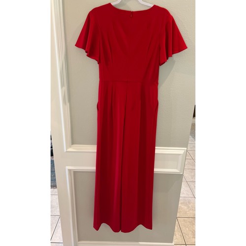 Calvin Klein tuta cropped donna manica corta dritta gamba larga rossa taglia 4 - Foto 2 di 8