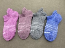 4 Pairs Size M Bombas Honeycomb Mixed colors Women's Solid Ankle Sock