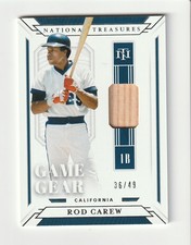 2019 Panini National Treasures - Game Gear Material Rod Carew #GGM-RC /49 (MEM)