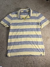 North Face Polo Shirt Men Medium Front Chest Pocket Striped Short Sleeve Preppy