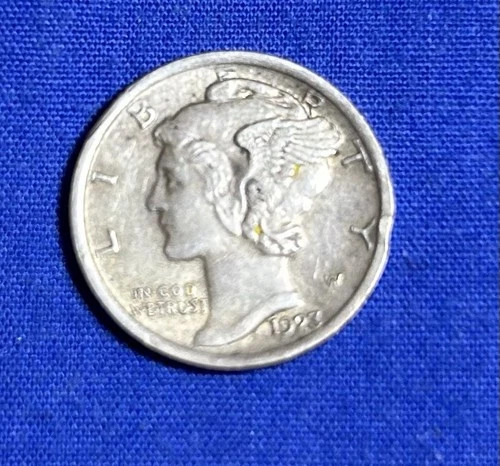 1923 . Mercury Dime . XF . It Has Tiny Rim Bump