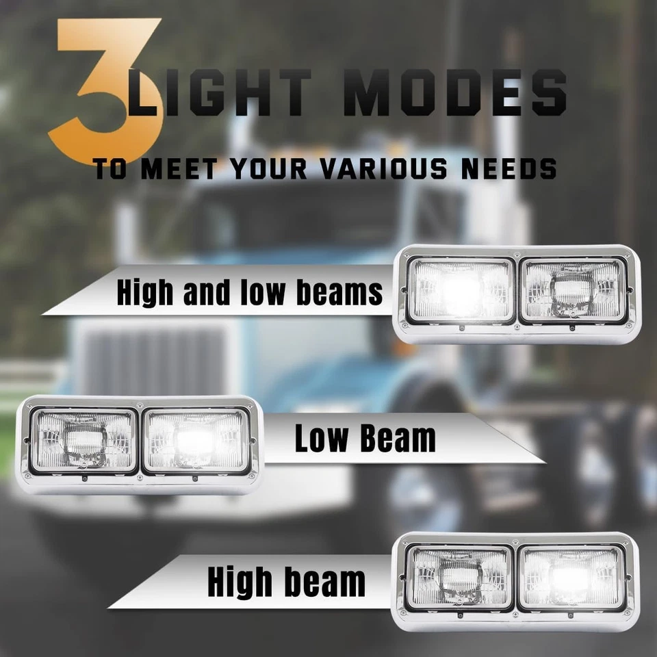 Faros para Peterbilt 379 362 359 378 Kenworth T600 T800 W900 C500 Blanco Foto 2 de 4