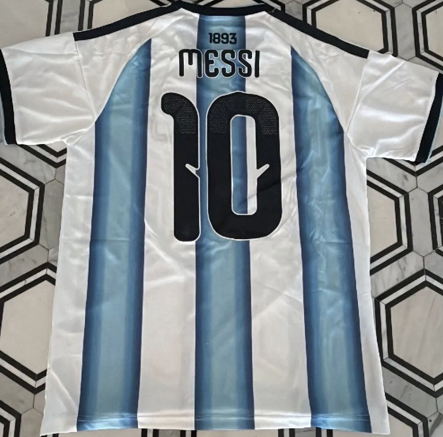  Argentina Messi #10 Men's Soccer Jersey FIFA 2022 White Blue Size M 1:1 Rep