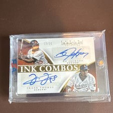 Panini 2015 Immaculate Ink Combos Bo Jackson/Frank Thomas Auto #4 /25