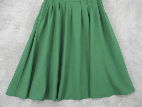 Modcloth Skirt Medium Midi Pleated Full A Line Pockets Retro Classic Kelly Green - Picture 4 of 9