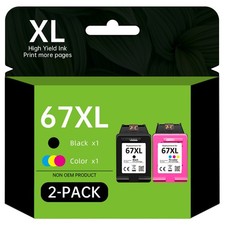 67XL Ink Cartridges for HP 67XL Deskjet 2720 2755e 4155 4158 Envy 6010 6055 Lot