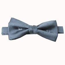 Men's Bow Tie, Equestrian Dot Pattern, Silver Gray mak11 