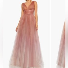 NEW MAC DUGGAL Glitter Ombré Tulle A-Line Gown SIZE: 10