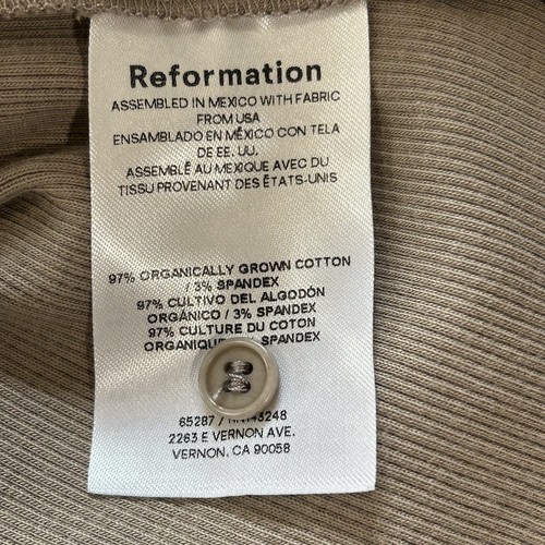 Reformation Jayden Cotton Rib Henley Top Long Sleeve Women’s Small - Picture 4 of 5