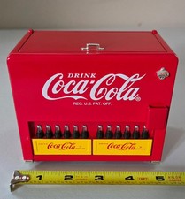 Vintage Coca Cola Diecast Cooler Musical Coin Bank 1997 Works