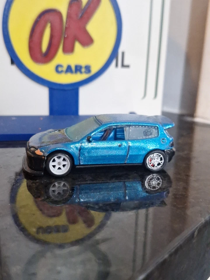 Hotwheels Custom Honda Civic ruedas personalizadas intercambiadas y sueltas Foto 3 de 4