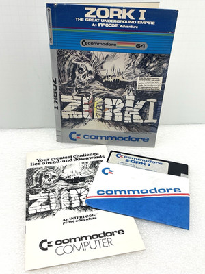 COMMODORE 64 ZORK I GAME SOFTWARE INTERLOGIC PROSE w BOX MANUAL 5.25'' DISK