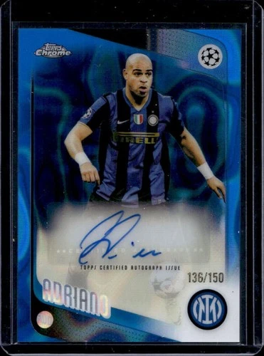 2025-26 Topps Chrome UEFA CC Adriano Legends Auto Blue Lava Refractor #/150