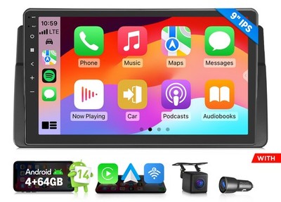 Für BMW 3er E46 9'' IPS Android 14 Autoradio GPS Navi Bluetooth Navigationssystem