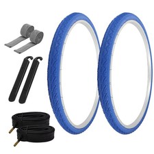 PRO TIRES 700 x 40 Blue P-1134 W/ TUBES, RIM STRIPS, TIRE LEVERS 48mm Schrade