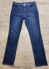 Duluth Trading Jeans Womens 12x33 Dark Wash Blue Daily Denim Slim Leg 40712B