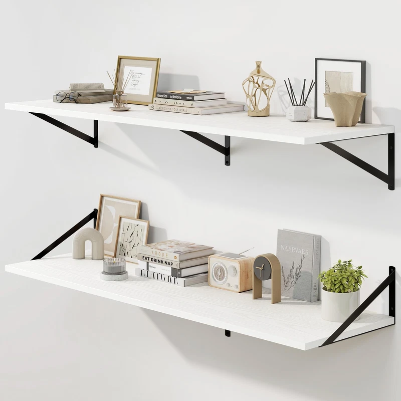 Fun Memories Floating Shelves For Wall 12 Inch Deep Floating Shelves Set Of 2