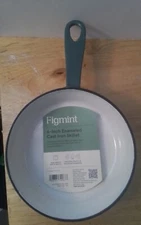 FIGMINT Skillet Pan 6 inch Green Enamel Cast Iron