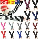 Women Winter Long Knitted Wrist Arm Hand Warmer Fingerless Gloves Miten SunProof