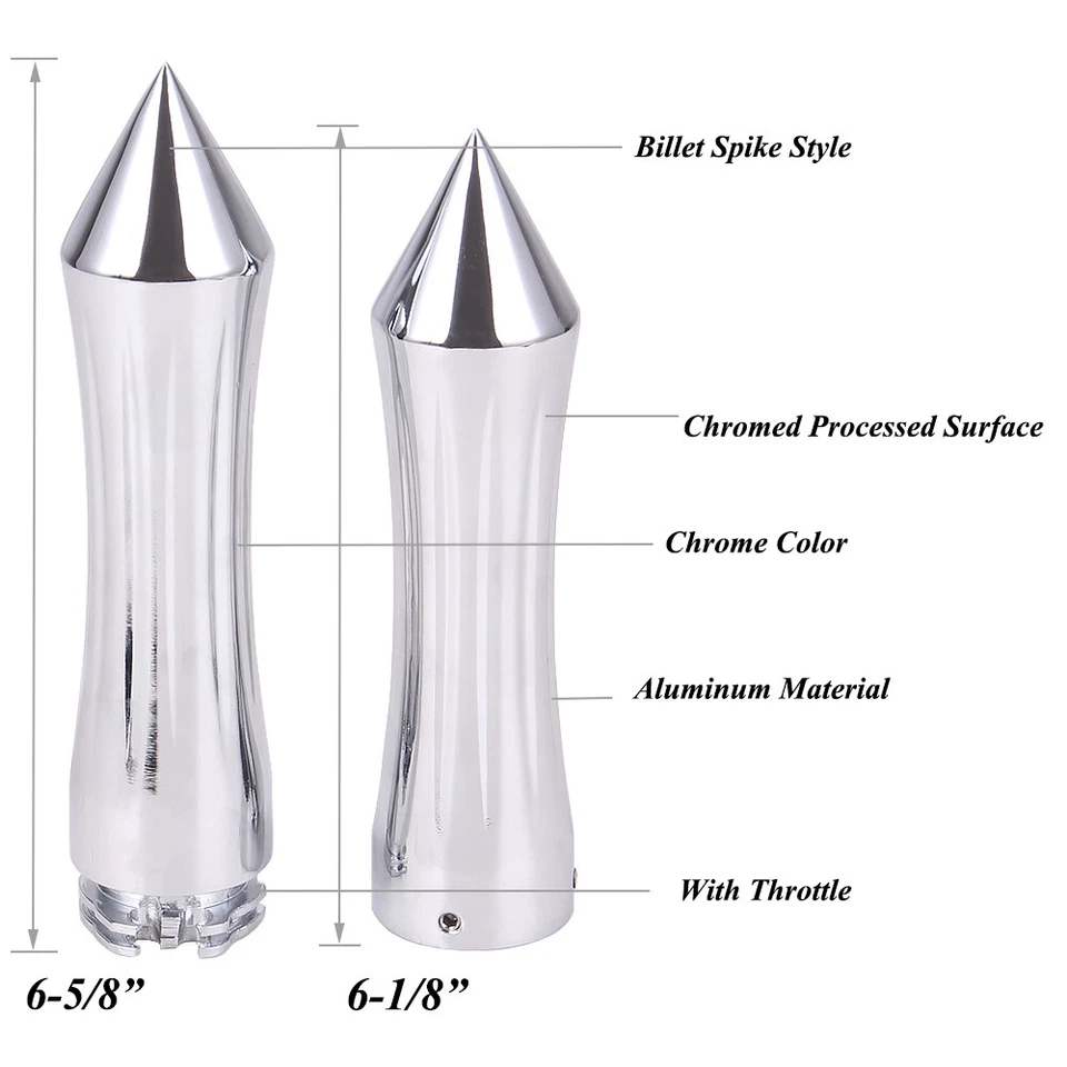 Empuñaduras de manillar cromadas de 1" para Harley Touring Sportster Dyna Softail Foto 4 de 4