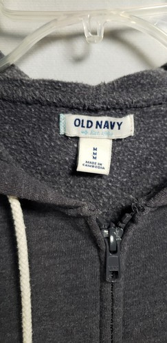 Old Navy Mens Gray Zip Up Adjustable Drawstring Hoodie Long Sleeve Size Medium - Picture 17 of 17