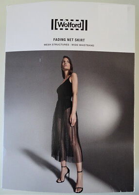WOLFORD FADING NET SKIRT 52890 Damen Rock Plissierter Netzstoff Gr.XS NEU OVP