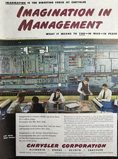 1944 Chrysler Corporation Management Imagination War Peace WW II Vtg Print Ad