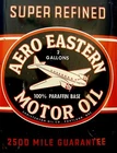 TIN SIGN "Aero Eastern" Gas-Oil Games Signs  Rustic Wall Flight Planes Vintage