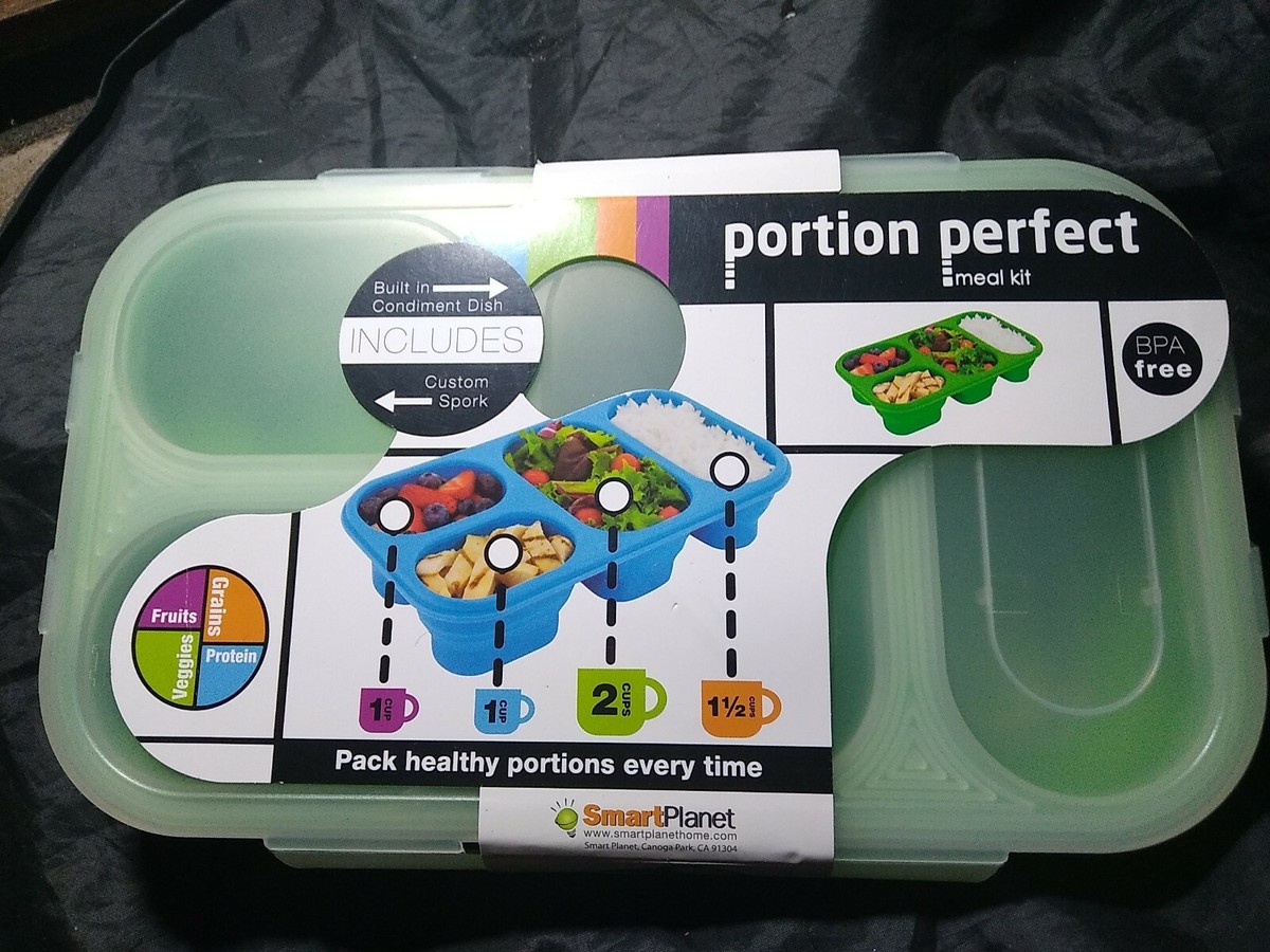 Smart Planet Portion Perfect Meal Kit w Snap Lid ,Spork, Built-in