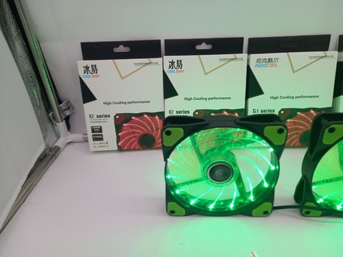 4 x Estuche PC Ventilador de refrigeración Computadora para juegos LED verde 120 mm Conector silencioso de 3/4 pines - Imagen 3 de 13