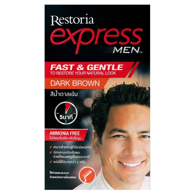 Tinte restaurador para hombre Restoria Express para cubrir color de cabello gris tono crema Foto 4 de 4