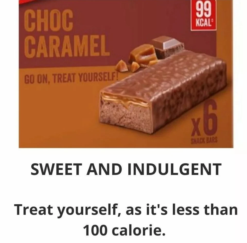 SlimFast Chocolate| Caramel Snack Bar| 2 Boxes(12x25g) 99Kcal |Treat Weight Loss - Image 2 of 4