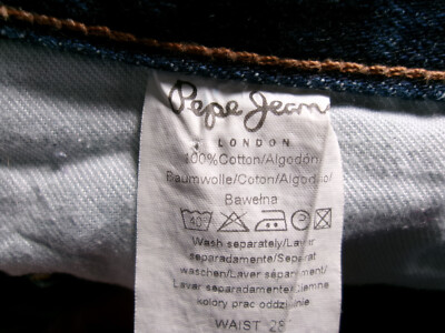 Jean Pepe Jeans Venus Taille W28 - Bleu Délavé, Coupe Droite Slim - Occasion Très Bon État