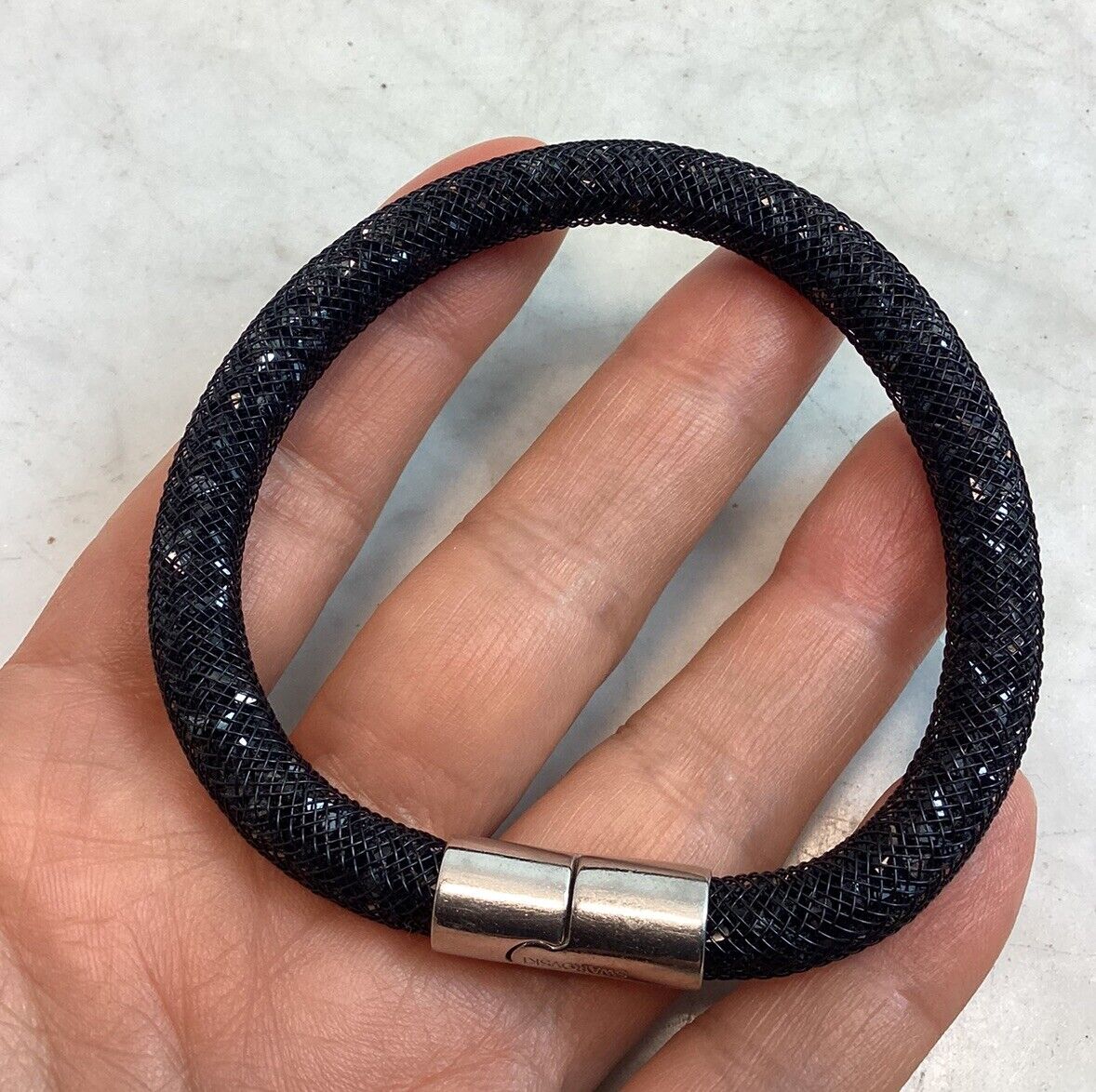 Vintage SWAROVSKI Black Stardust Crystal Mesh Bracelet Vintage SWAROVSKI Black Stardust Crystal Mesh Bracelet